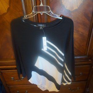 August Silk Black and White Sweater